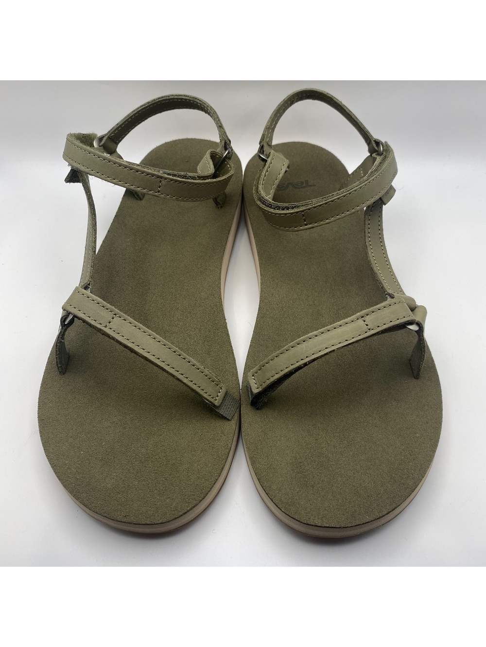 Teva Women's Original Universal Slim Lea Sandals Size 9 Olive Green
